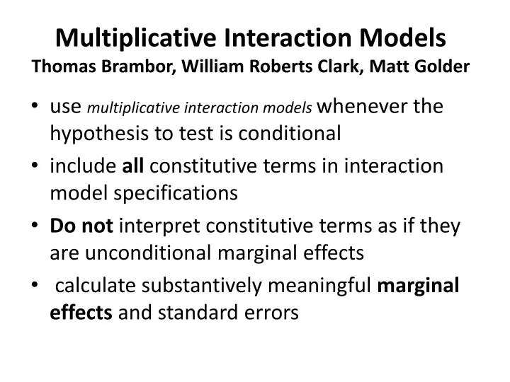 multiplicative interaction models thomas brambor william roberts clark matt golder