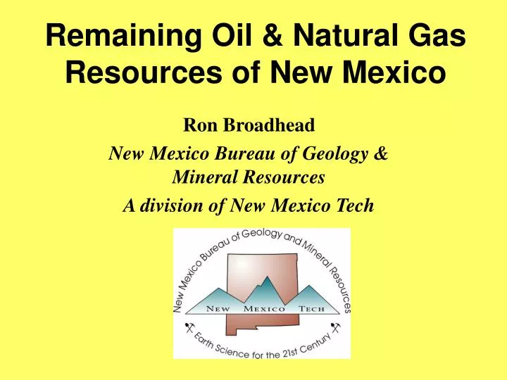 remaining oil natural gas resources of new mexico