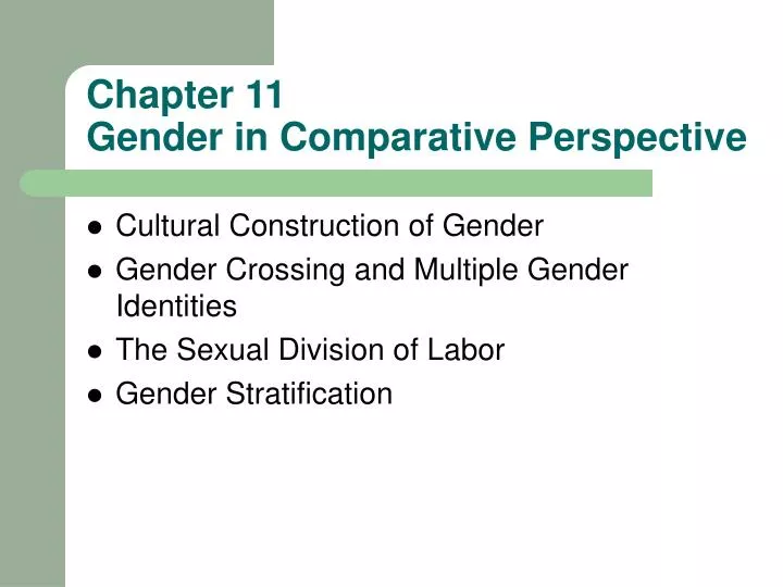 chapter 11 gender in comparative perspective