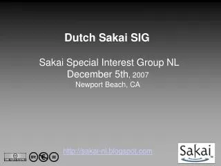 Dutch Sakai SIG