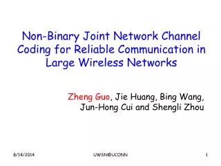 Non-Binary Joint Network Channel Coding for Reliable Communication in Large Wireless Networks