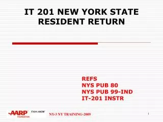 IT 201 NEW YORK STATE RESIDENT RETURN