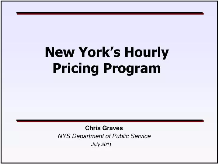 new york s hourly pricing program