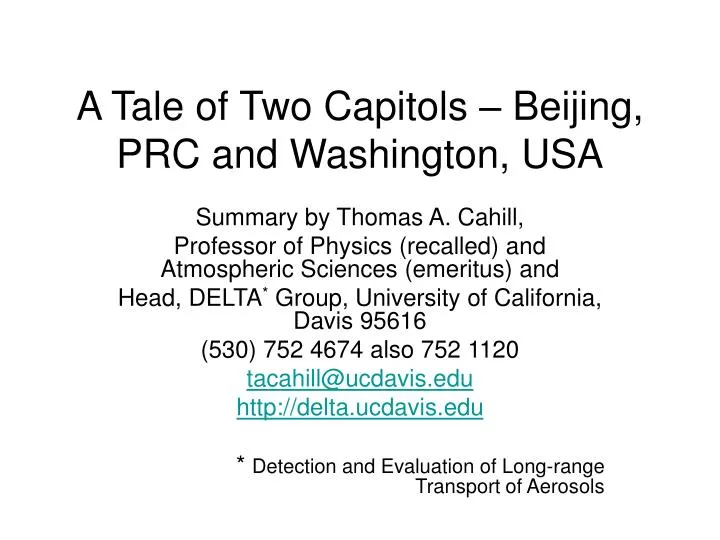 a tale of two capitols beijing prc and washington usa