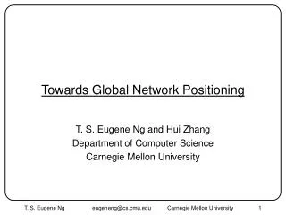 Towards Global Network Positioning