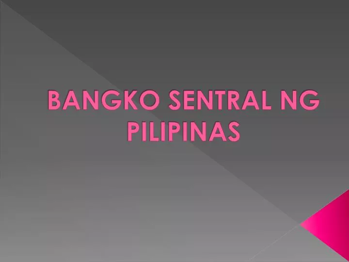 bangko sentral ng pilipinas