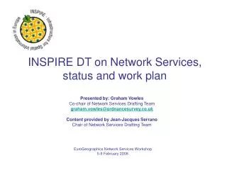 INSPIRE DT on Network Services, status and work plan