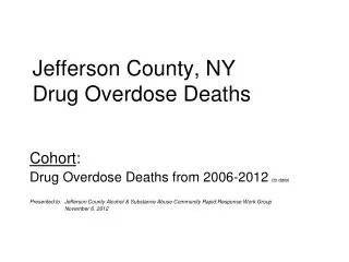 Jefferson County, NY Drug Overdose Deaths