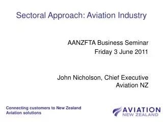 Sectoral Approach: Aviation Industry