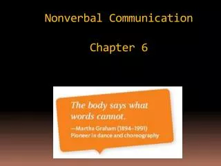 Nonverbal Communication Chapter 6