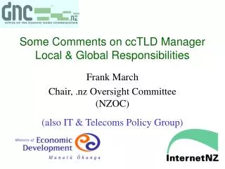 Some Comments on ccTLD Manager Local &amp; Global Responsibilities
