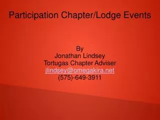 Participation Chapter/Lodge Events