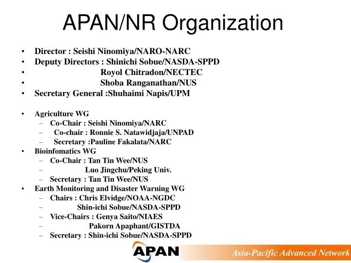 apan nr organization