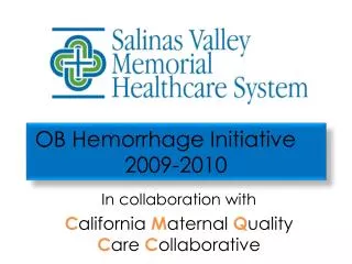 OB Hemorrhage Initiative	 2009-2010