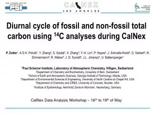 Diurnal cycle of fossil and non-fossil total carbon using 14 C analyses during CalNex