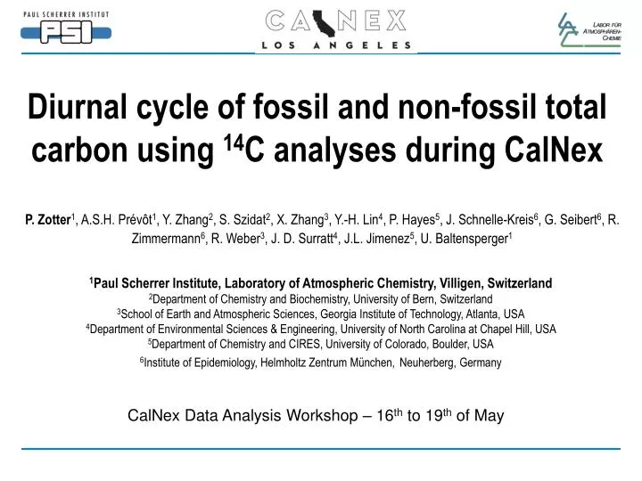 diurnal cycle of fossil and non fossil total carbon using 14 c analyses during calnex