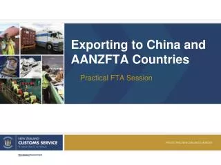 Exporting to China and AANZFTA Countries