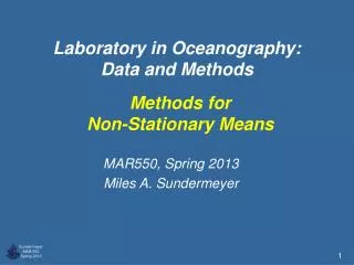 Laboratory in Oceanography: Data and Methods