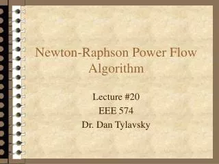 Newton-Raphson Power Flow Algorithm