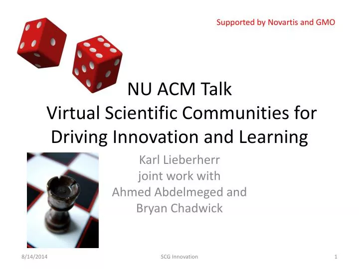 nu acm talk virtual scientific communities for driving innovation and learning
