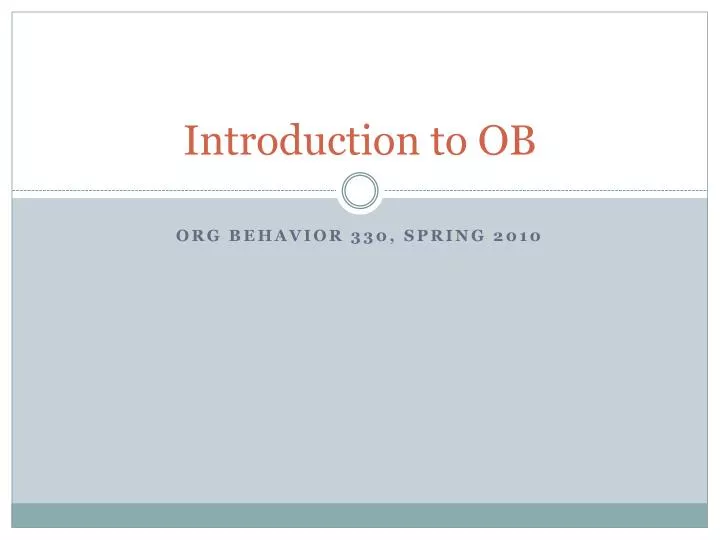 introduction to ob