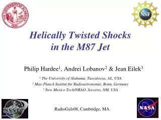 Helically Twisted Shocks in the M87 Jet