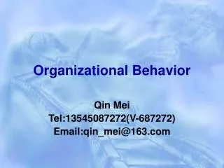 Organizational Behavior