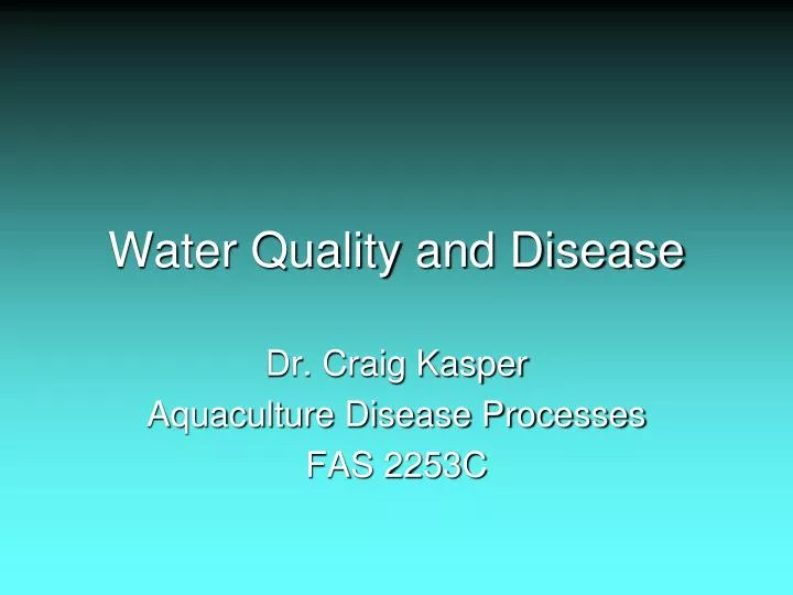 water quality and disease