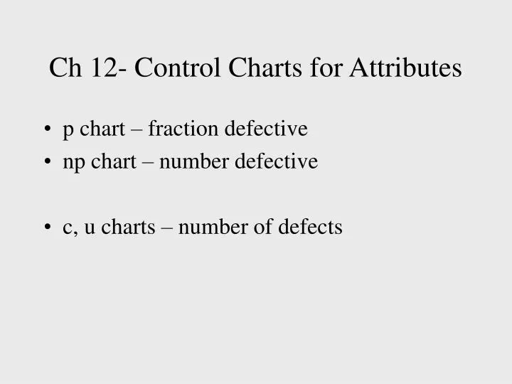 ch 12 control charts for attributes