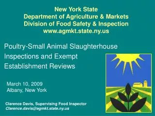 Poultry-Small Animal Slaughterhouse Inspections and Exempt Establishment Reviews