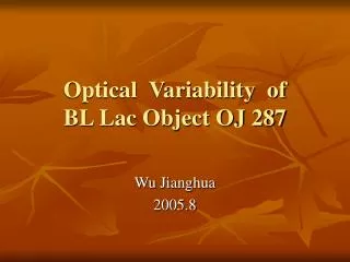 Optical Variability of BL Lac Object OJ 287