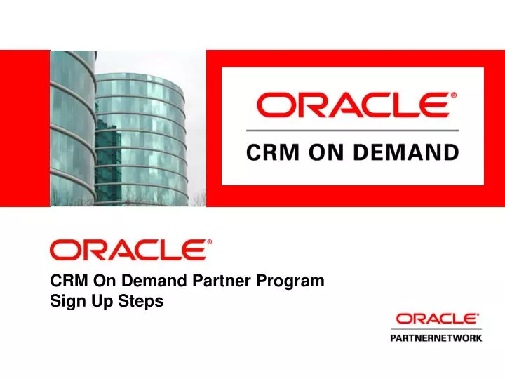 crm on demand partner program sign up steps
