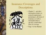 Insurance Coverages and Descriptions - slide 1