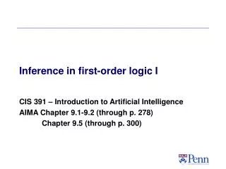 Inference in first-order logic I