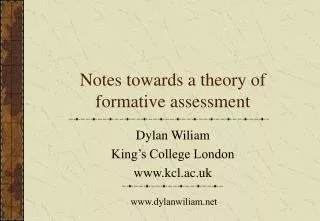 Notes towards a theory of formative assessment