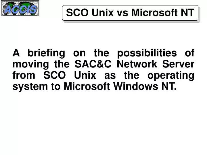 sco unix vs microsoft nt