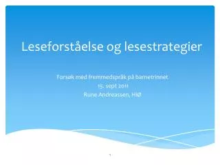 leseforst else og lesestrategier