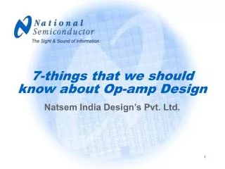 7-things that we should know about Op-amp Design