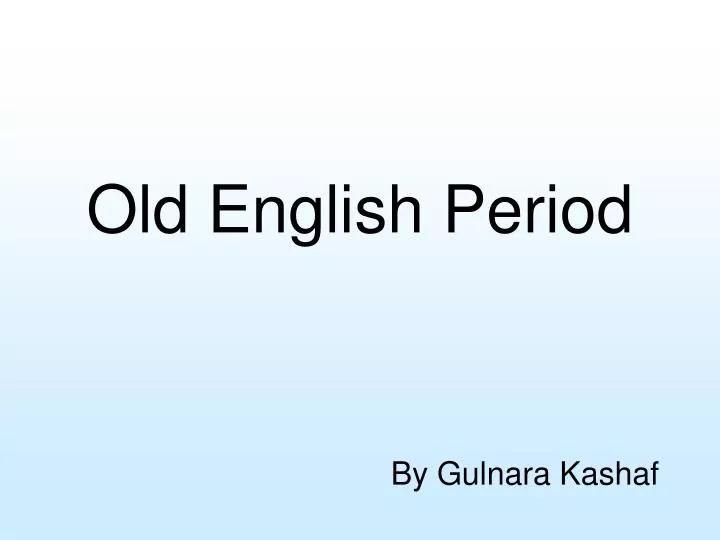 old english period