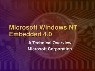 Microsoft Windows NT Embedded 4.0