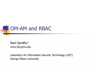 OM-AM and RBAC