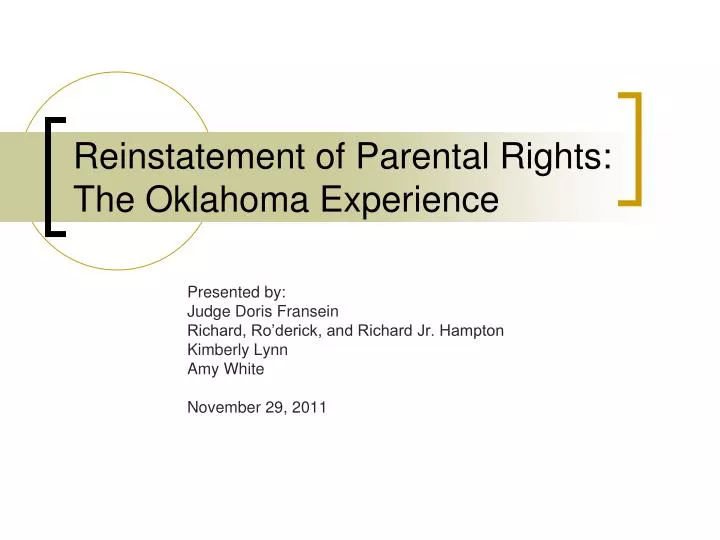 reinstatement of parental rights the oklahoma experience
