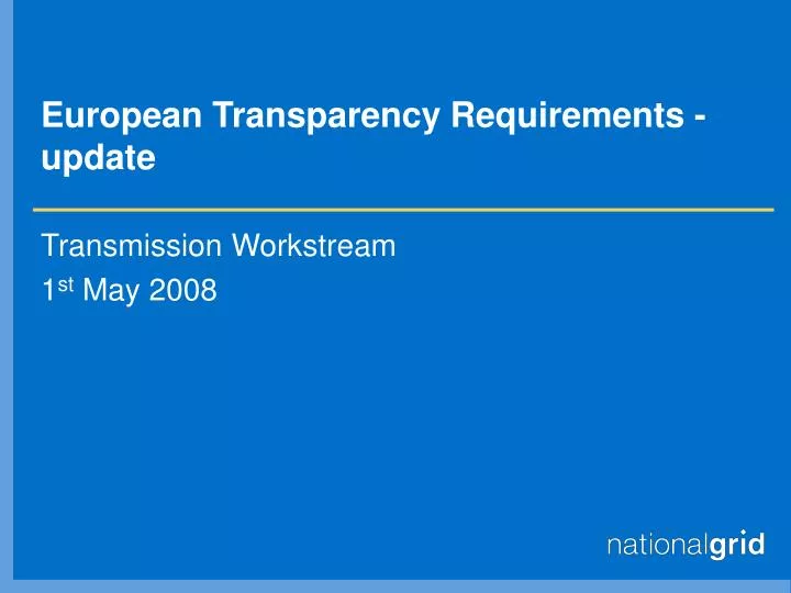 european transparency requirements update