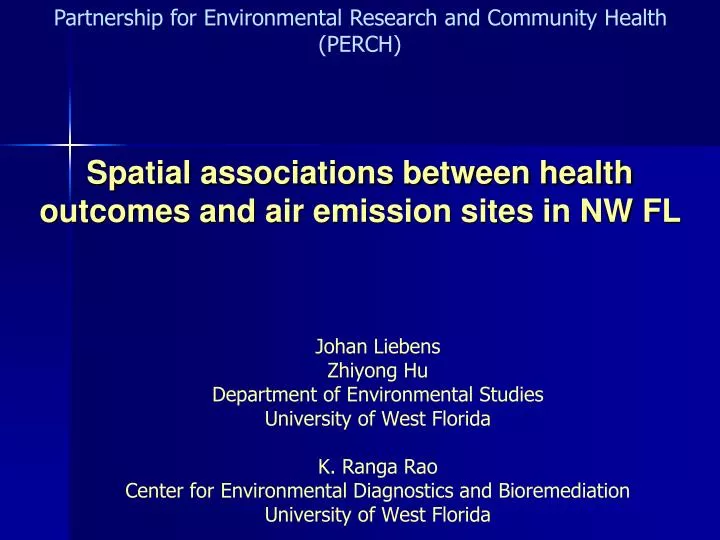 spatial associations between health outcomes and air emission sites in nw fl