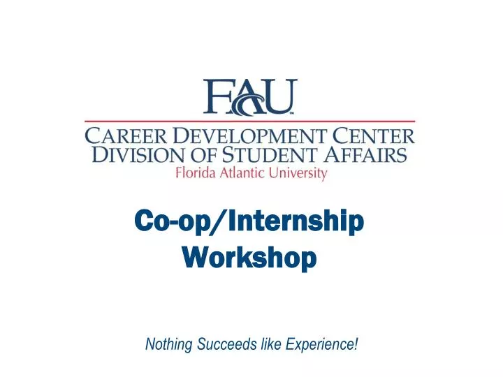 co op internship workshop