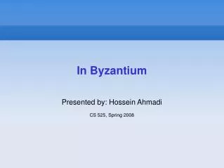 In Byzantium