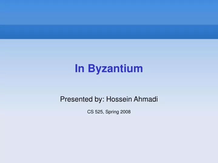 in byzantium