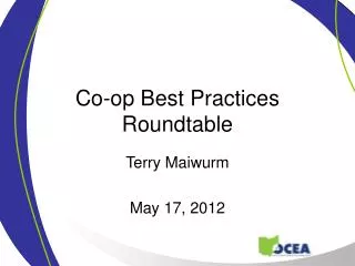 Co-op Best Practices Roundtable