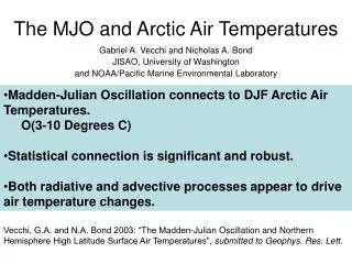 The MJO and Arctic Air Temperatures