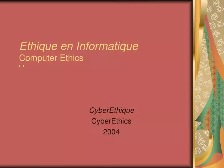 ethique en informatique computer ethics ou